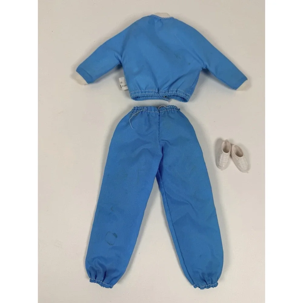 Barbie Twice As Nice Reversible Ken Doll Jacket 3 Pc Set -Blue / white 1980s